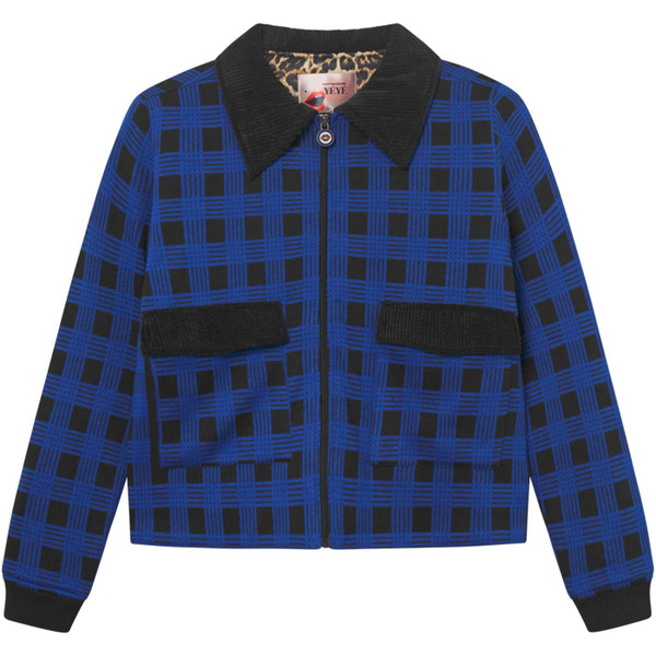Mademoiselle Yeye Rebel Riffmaster Retro Blue Buffalo Check Jacket 42605