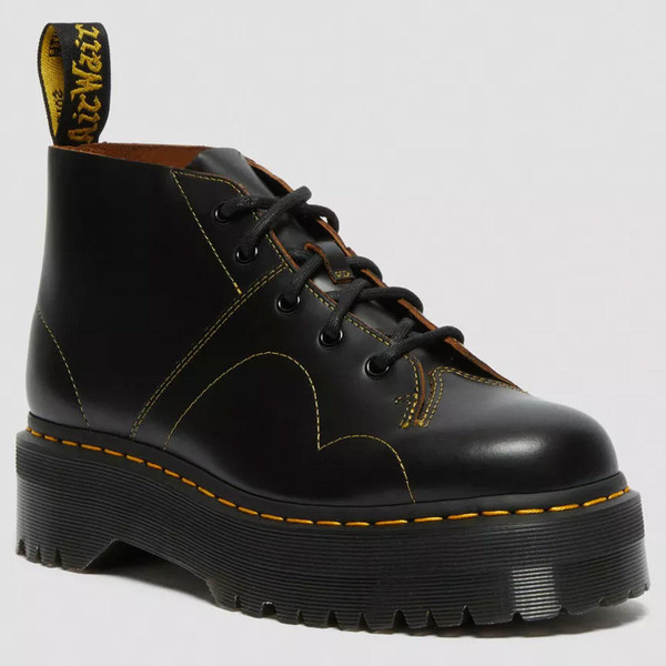 Dr Martens Women's Church Quad Platform Sole Monkey Boots in Black 25357001 Dr Martens Women's Church Quad Platform Sole Monkey Boots in Black 25357001