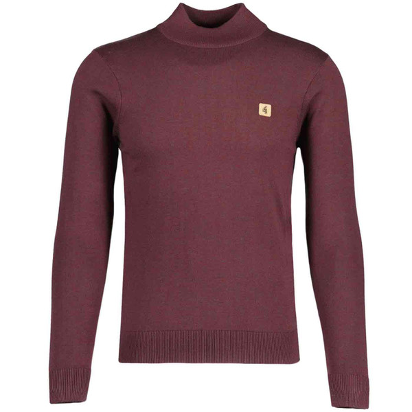 Gabicci Vintage Duke mock Turtleneck Jumper in Berry