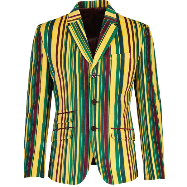 Madcap England Offbeat Cord Stripe Boating Blazer in Stone, Teal and Blue MC502