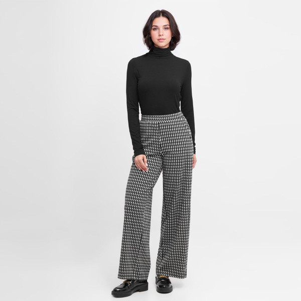 Mademoiselle Yeye Women's Relaxed Rhythm Trousers in Flash Black/White G42506