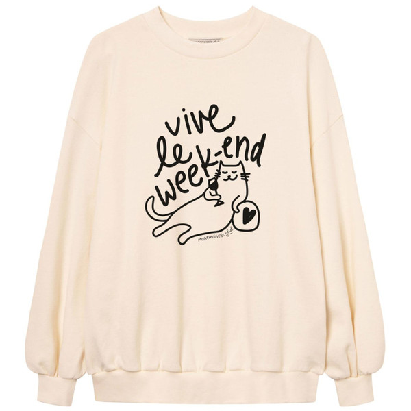 Mademoiselle Yeye Women's Vive Le Weekend Sweatshirt in Ecru