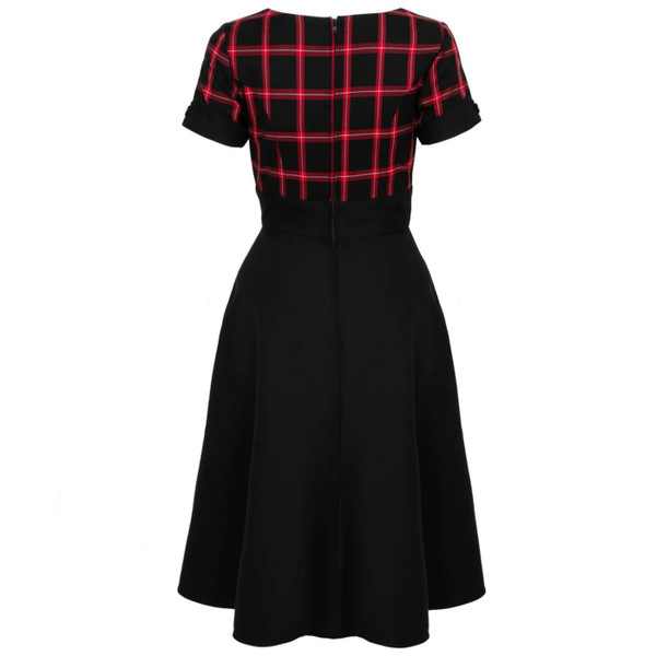 Hell Bunny Janine 50s Dress in Black and Red Tartan
