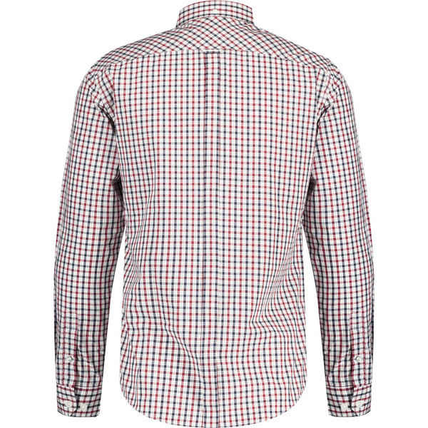 ben sherman mens signature house check button down long sleeve shirt dark red blue