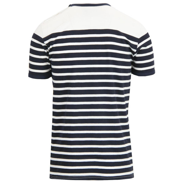 madcap england mens breton stripe button shoulder short sleeve t-shirt white navy