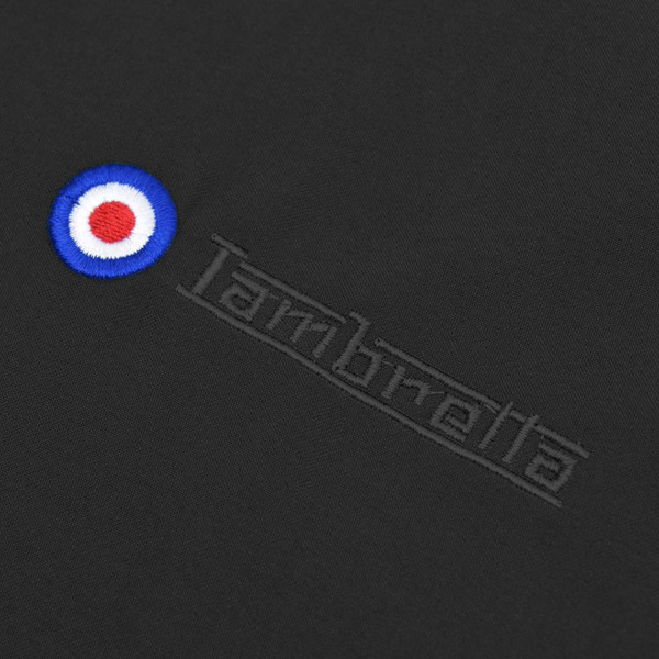 Mod Target logo on chest of Lambretta Shower Resistant Harrington Jacket in Black