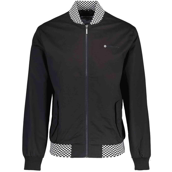 Lambretta Ska Checkerboard Collar Bomber Jacket in Black
