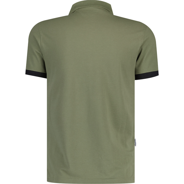 lambretta mens vintage vertical panels retro mod polo tshirt khaki