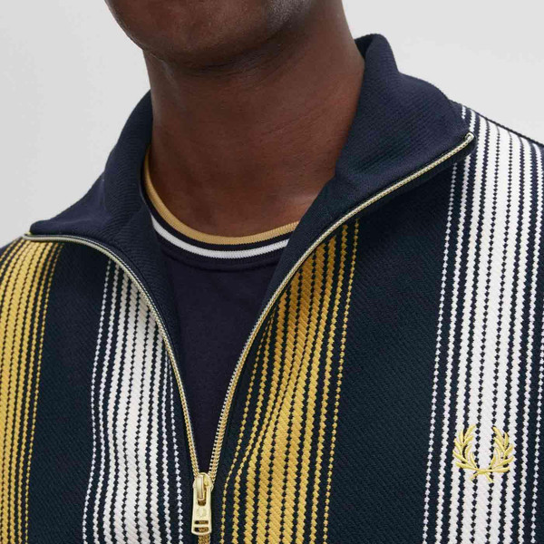 Fred Perry Ombre Stripe Funnel Neck Mod Track Jacket in Navy J8561 608