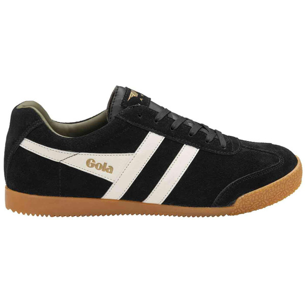 Gola Classics Men's Retro Harrier Suede Trainers in Black and Off White CMA192BW