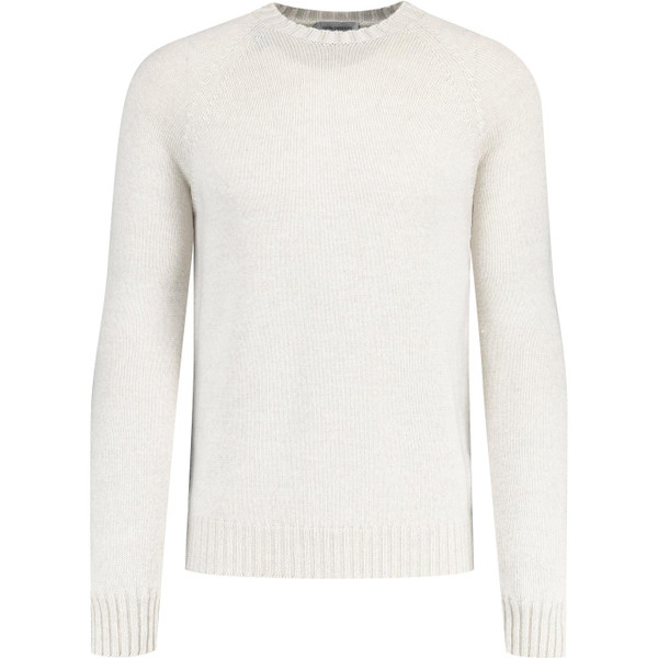 John Smedley Mens Denver 7 Gauge Chunky Knit Retro Jumper in Grey Fleece Made in England