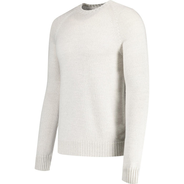 John Smedley Mens Denver 7 Gauge Chunky Knit Retro Jumper in Grey Fleece Made in England