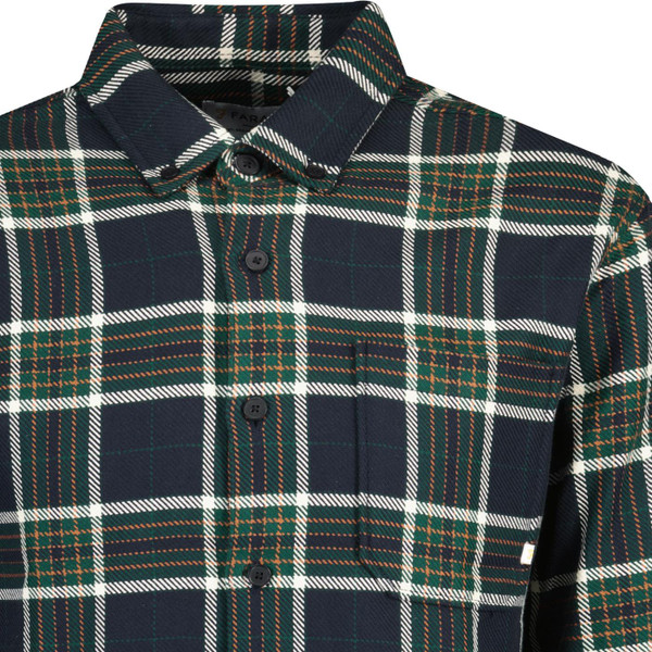 farah vintage mens marcelo cotton twill button down check long sleeve shirt true navy green