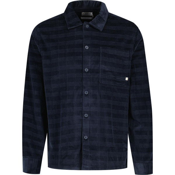 farah vintage mens liebling retro corduroy check long sleeve overshirt true navy
