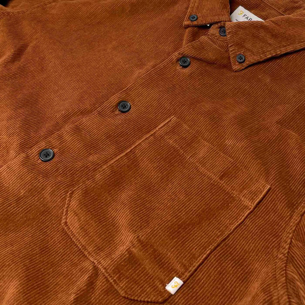 Farah Spencer Men's Mod Cord Overshirt in Teak