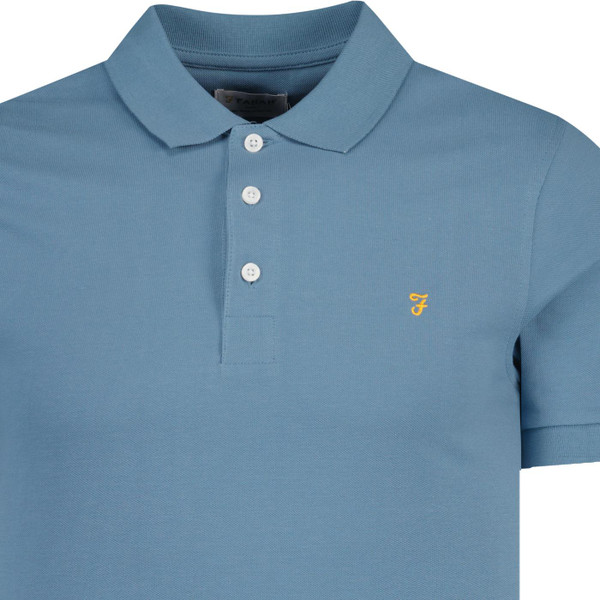 farah vintage mens blanes classic mod pique polo tshirt para blue