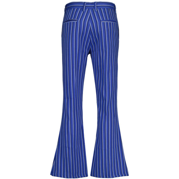 Madcap England Retro 70s Stripe Flared Trousers in Classic Blue MC1014