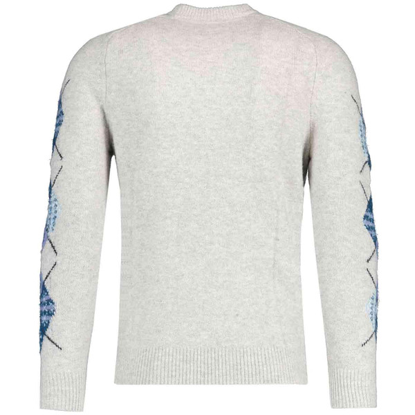 Lyle & Scott Argyle Sleeve Retro Jumper in Light Grey Marl