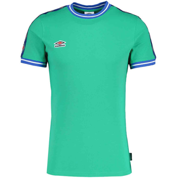 Umbro Centenary Infilled Logo Retro Taped Sleeve Tee in Peppermint Green