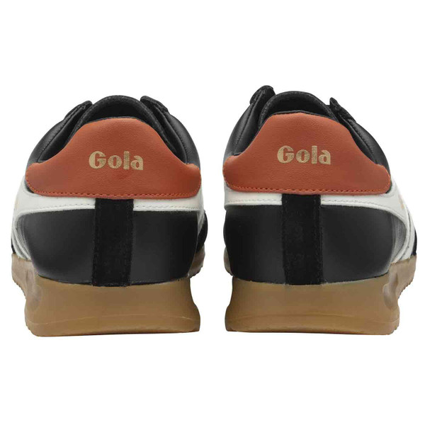 Gola Classics Torpedo Retro 1980s Leather Trainers in Black/Off White/Moody Orange CMB622BW