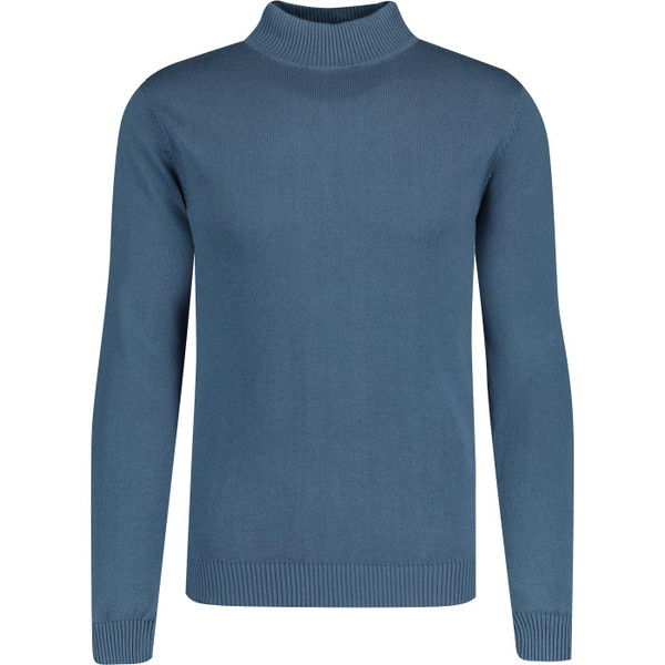 Madcap England Eastwood Men's Retro 60s Mod Turtleneck Jumper in Orion Blue