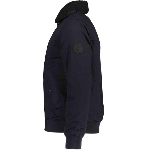 Original Penguin Retro 1970s Twill Sherpa Jacket in Black