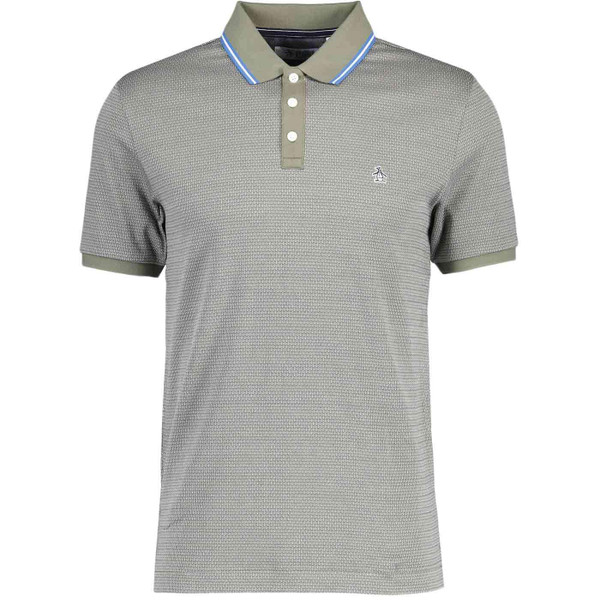 Original Penguin Micro Dash Jacquard Polo Shirt in Dusty Olive Original Penguin Micro Dash Jacquard Polo Shirt in Dusty Olive