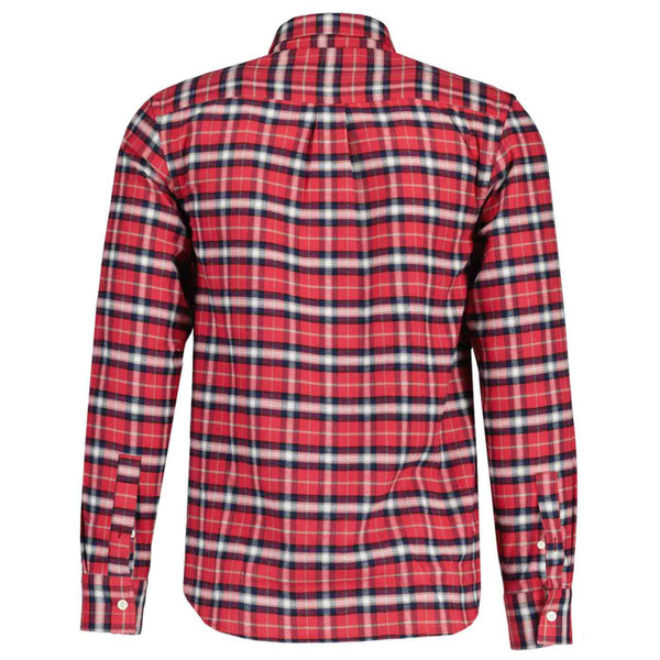 Lyle and Scott Check Flannel Retro Button Down Shirt in Borders Red