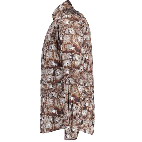 Guide London Bear Print Men's Retro Smart Shirt