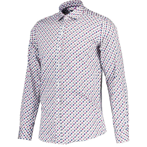 Guide London Retro Abacus Print Smart Shirt in White