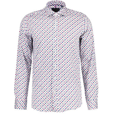 Guide London Geometric Spot Print L/S Cotton Shirt