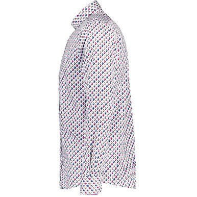 Guide London Men's Abacus Print Smart Shirt in White