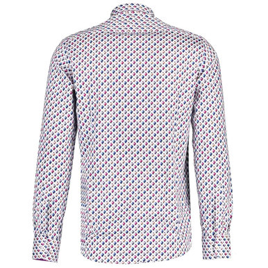 Guide London Men's Mod Abacus Print Smart Shirt in White