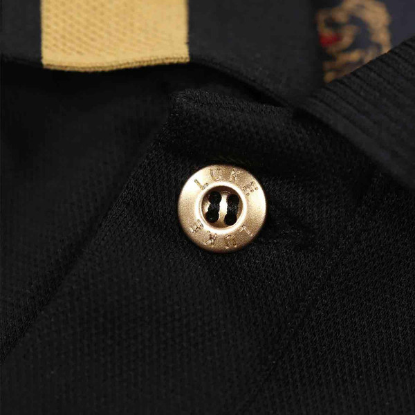 Luke Makati Honeycomb Textured Indie Polo Shirt in Black M771452