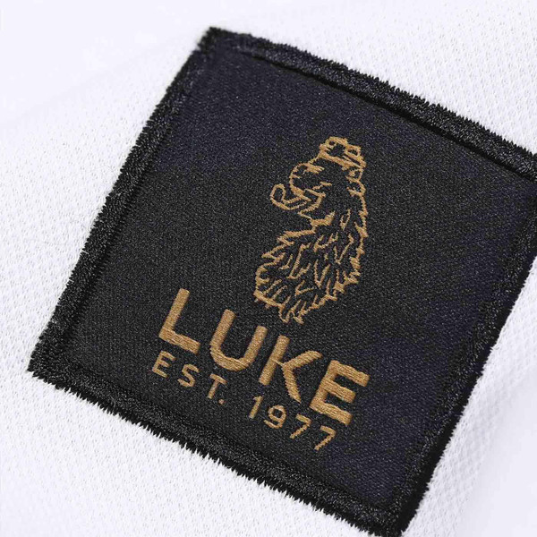 Luke Makati Honeycomb Textured Indie Polo Shirt in White M771452