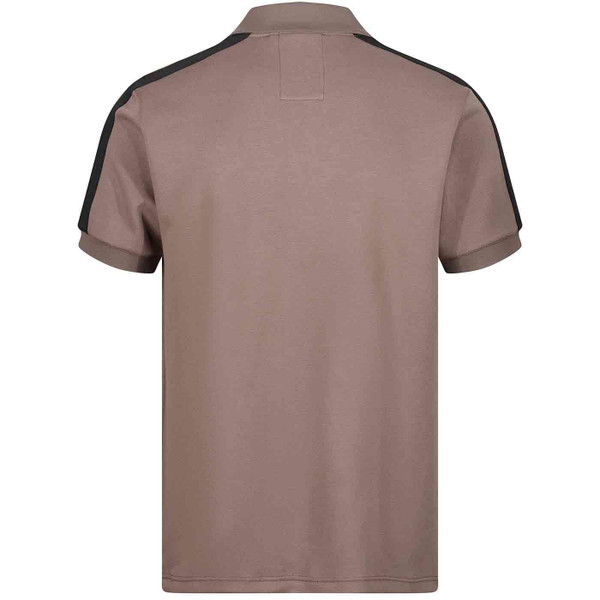 Luke 1977 Caltech Tape Trim Mod Zip Polo Shirt in Mushroom M771450