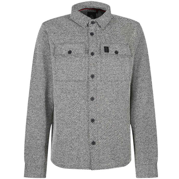 Luke 1977 Haines Two Tone Textured Overshirt in Black and White M770902