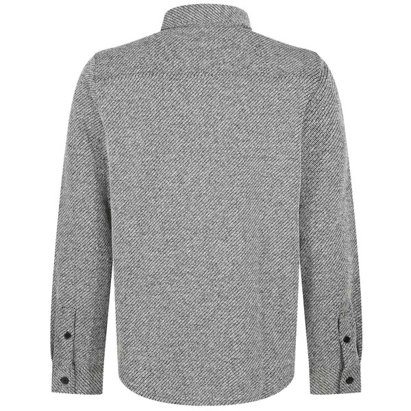 Luke 1977 Haines Two Tone Retro Textured Overshirt in Black and White M770902