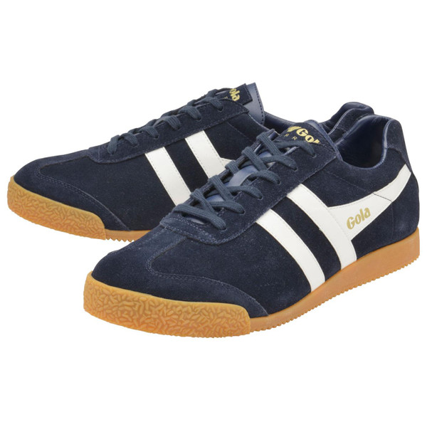 Gola Harrier Suede Retro Trainers Navy White Gola Harrier Suede Retro Trainers Navy White