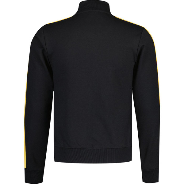 trojan record clothing mens contrast zip retro funnel neck track top black