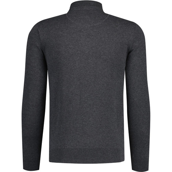 trojan records clothing mens retro geometric panel fitted turtleneck jumper charcoal brown
