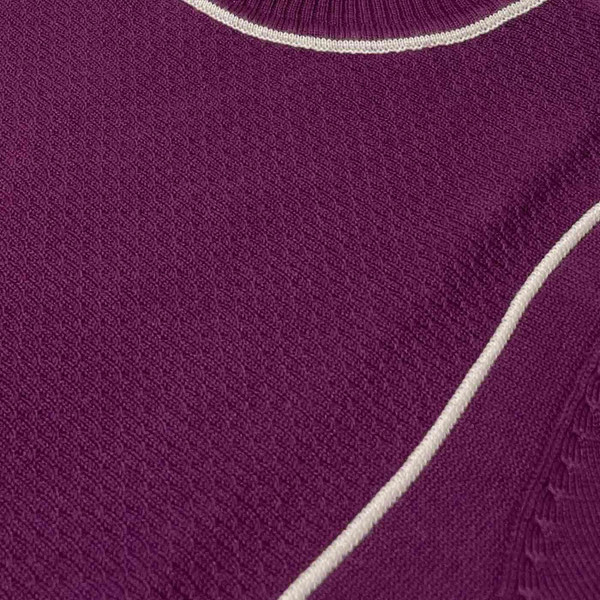 Madcap England Marchand Retro 60s Textured Piping Dress in Dark Purple MC1119