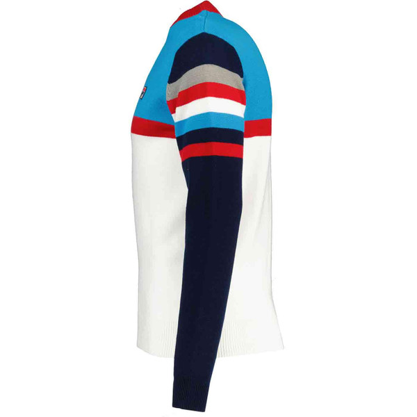 Fila Vintage Lorenzo Stripe Knit Crew Neck Retro Jumper in Navy