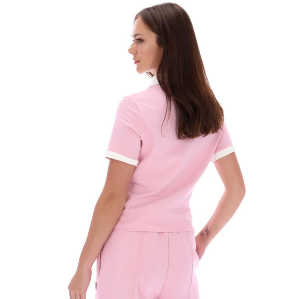 Fila Vintage Women's Harlo Retro Fitted Iconic Polo Shirt in Pink