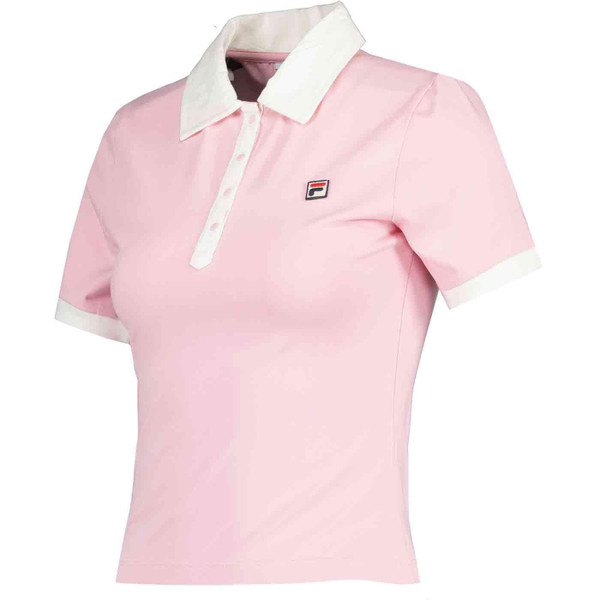 Fila Vintage Women's Harlo Retro Fitted Iconic Polo Shirt in Pink