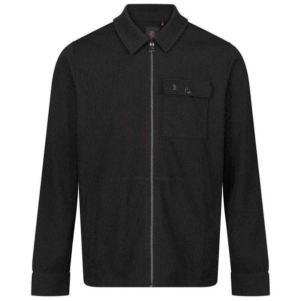 Luke Concord Zip Through Baby Cord Shirt Jacket in Black