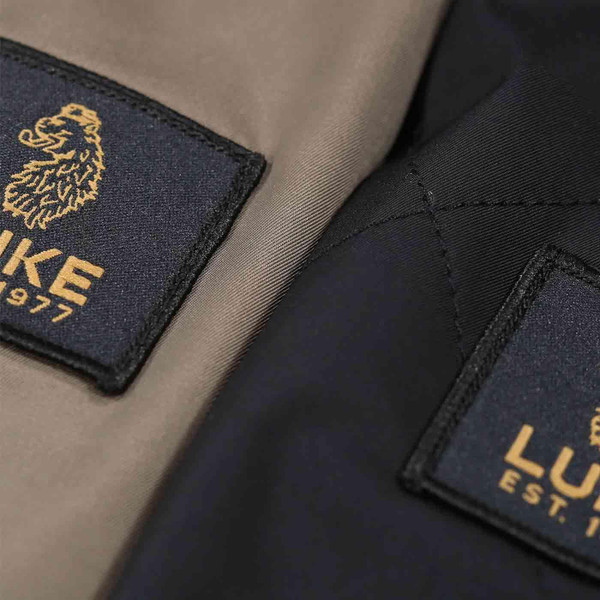 Luke 1977 Suzhou Reversible Diamond Quilted Men's 90s Indie Bomber Jacket in Black and Mushroom