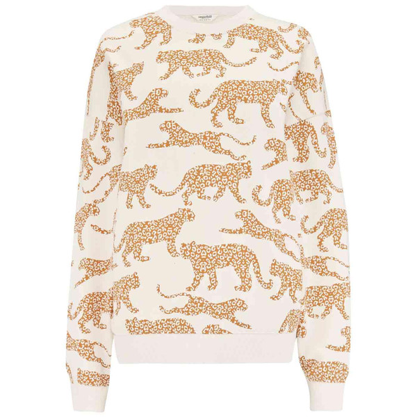 Sugarhill Eadie Relaxed Fit Leopard Print Sweatshirt in Cream SW0165