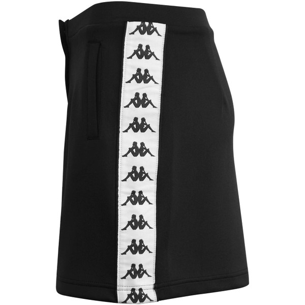 fila vintage womens baquima banda snap button front short skirt black white