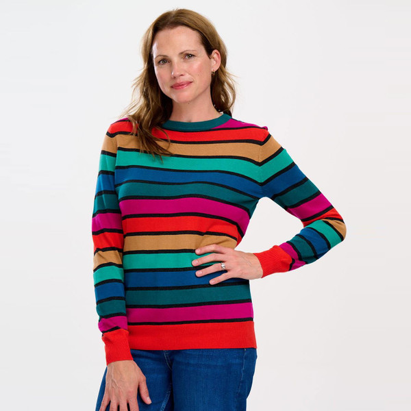 Sugarhill Brighton Astrid Rainbow Stripes Jumper K0819